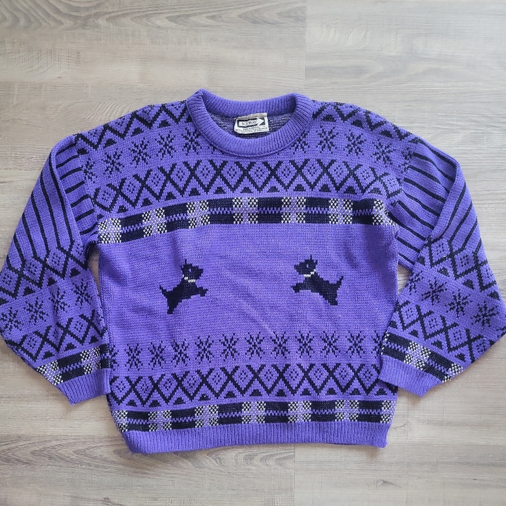 Vintage 80s purple pullover sweater large